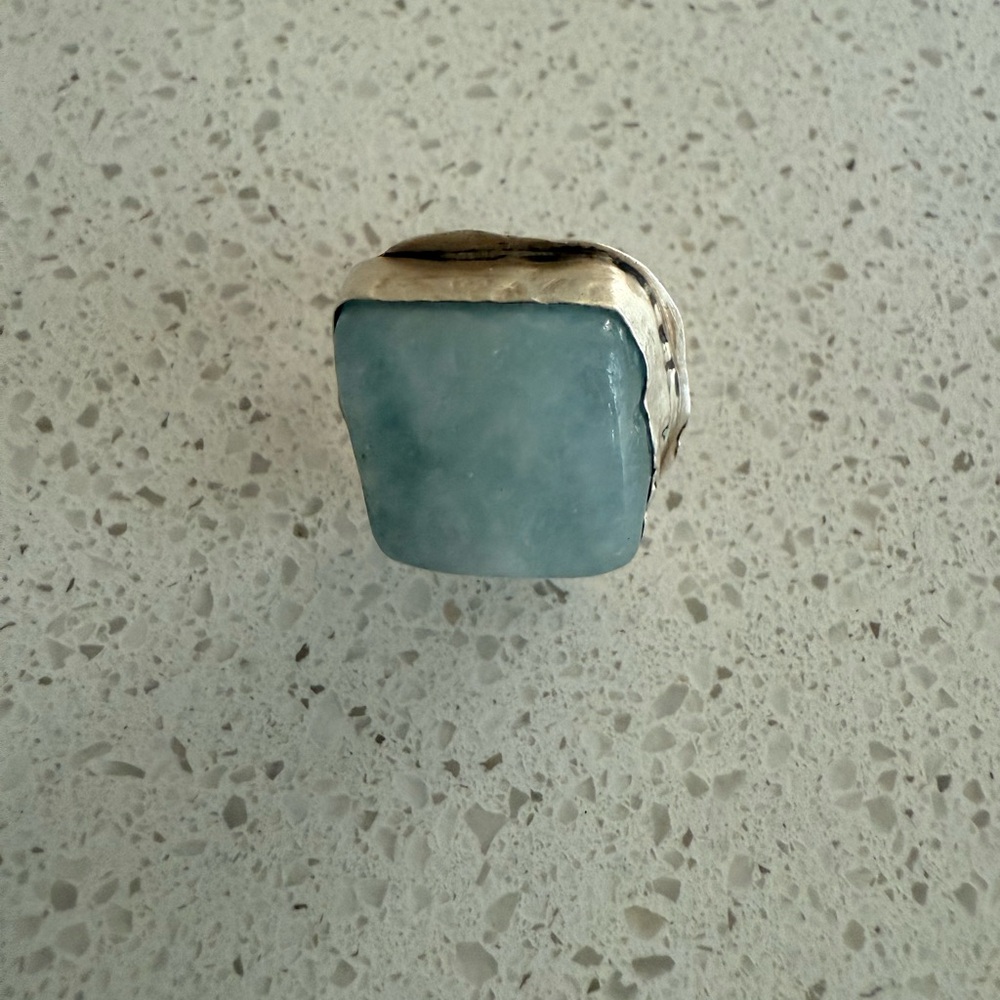 Silver Ring with Blue Stone